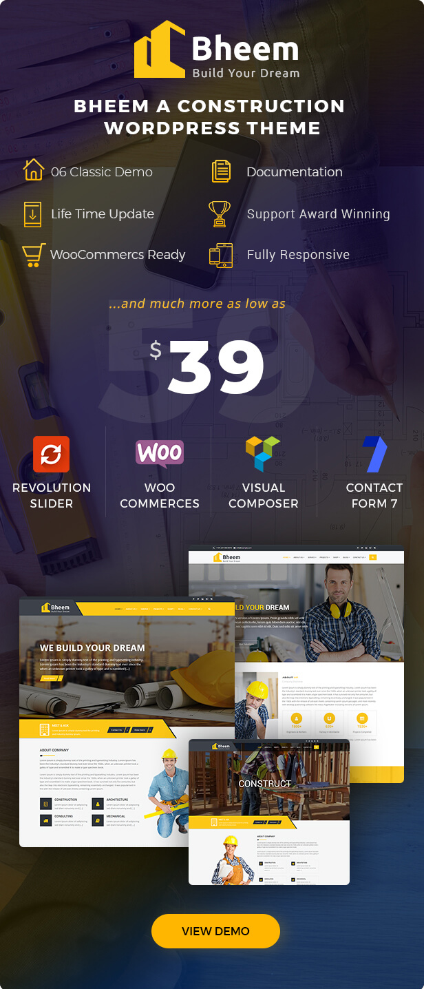 Bheem : Construction Industry Agency WordPress Theme with RTL Ready - 3